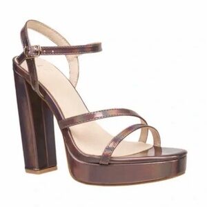 Halston Pewter Iridescent Sandals(Size 8.5)